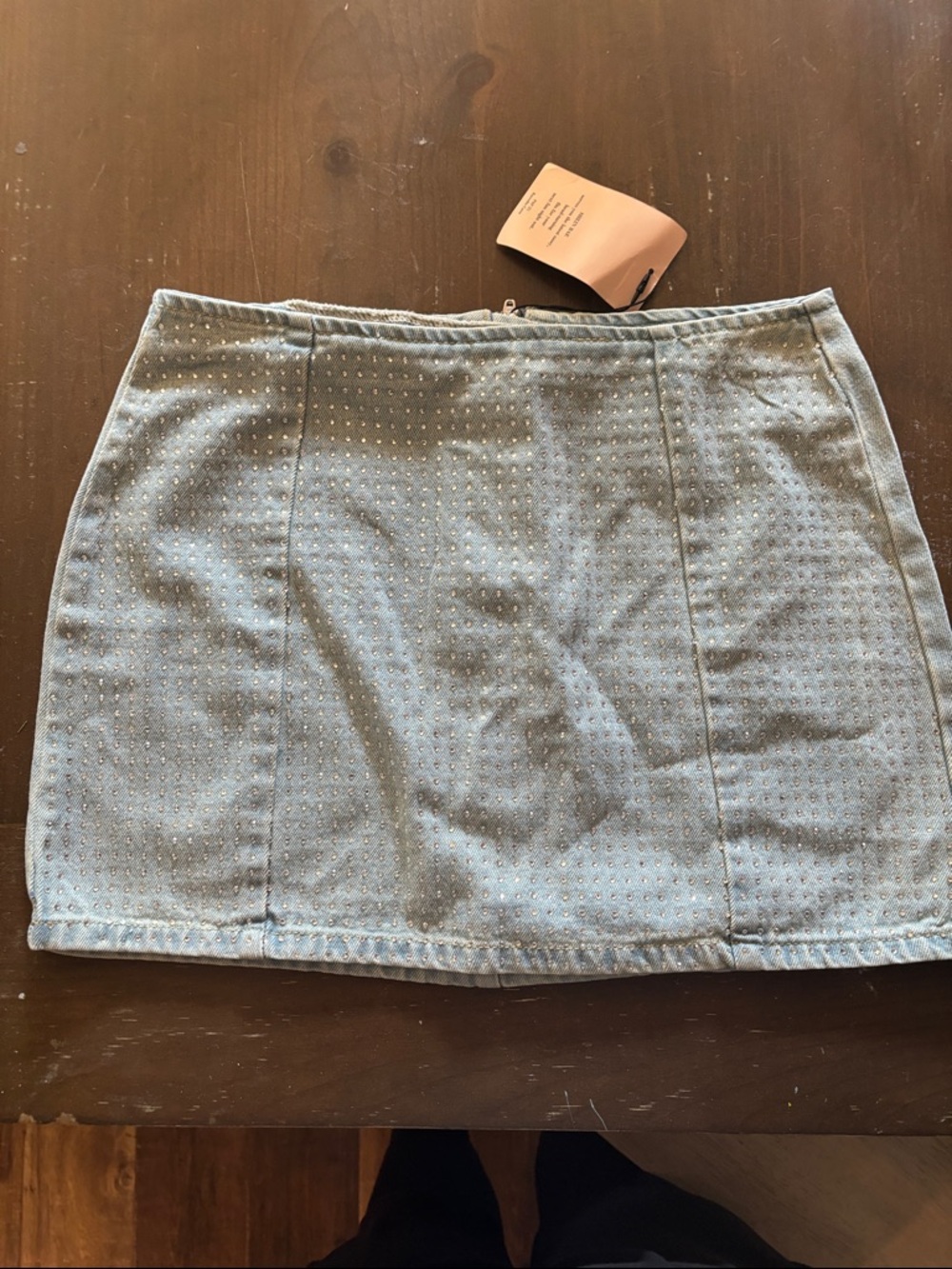 NWT Studded Light Blue Mini Skirt - Women